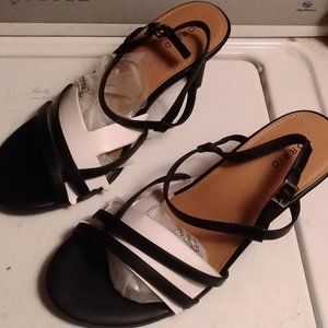 Torrid Black Ankle Strap Thong Heels Size 13w With Original Box
